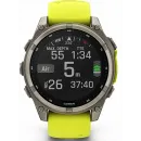 Смарт-часы Garmin Fenix 8 Solar 47мм 1.3" MIP корп.серебристый рем.желтый (010-02906-21)