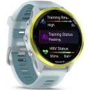 Смарт-часы Garmin Forerunner 570 47мм 1.4" AMOLED корп.золото белое рем.бирюзовый разм.брасл.:135-205мм (010-02971-01)