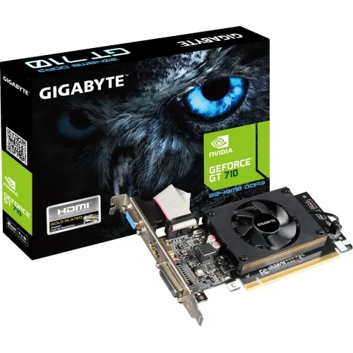 Видеокарта Gigabyte PCI-E 2.0 GV-N710D3-2GL 2.0 NVIDIA GeForce GT 710 2Gb 64bit DDR3 954/1600 DVIx1 HDMIx1 CRTx1 HDCP Ret low profile
